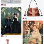 Image type tableau Pinterest montrant un collage de produits beauté, pièces mode, inspirations pop culture et éléments représentant mes favoris du mois de novembre. Fenty c u in miami wicked for good fendi mamma baguette chante joseph